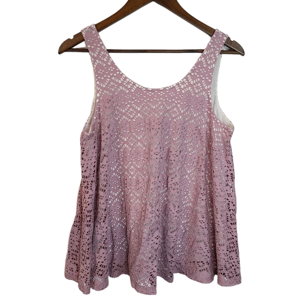 Daletta Purple Lace Tank Blouse Small